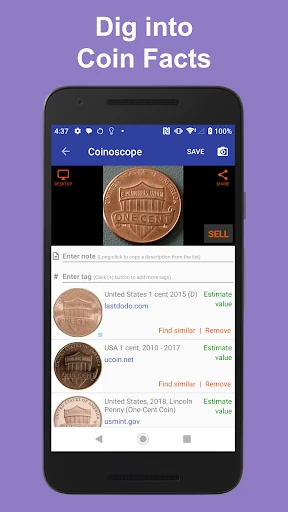 Coinoscope: Coin identifier — 2