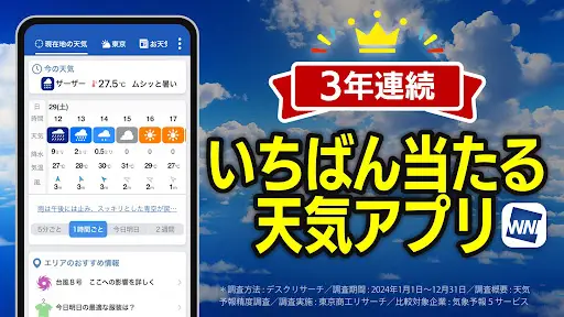 ウェザーニュース 天気・雨雲レーダー・台風の天気予報アプリ — 1